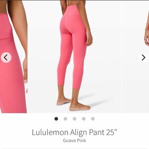 Lululemon Athletica Align Pant Pink Guava (Double lined) Size 8